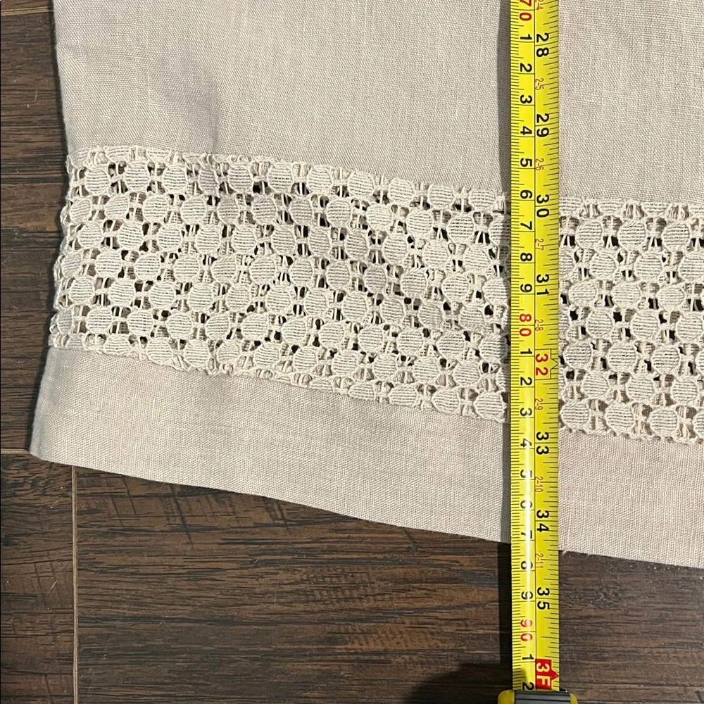 Lungo L’arno Italian Linen Sleeveless Cream Crochet-Trim Midi Dress - Picture 4 of 11